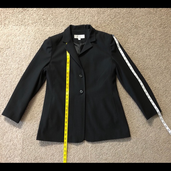 🎷Larry Levine Suits Blazer Sz 14🌹Black Officially Classic🦋Chic Buttons - Picture 4 of 10